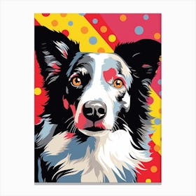 Pop Art Border Collie 3 Canvas Print