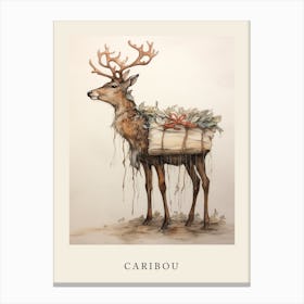 Beatrix Potter Inspired  Animal Watercolour Caribou 3 Canvas Print