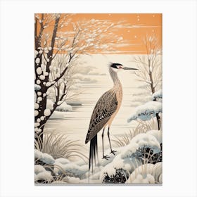 Winter Bird Painting Roadrunner 2 Canvas Print