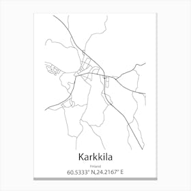 Karkkila,Finland Minimalist Map Canvas Print