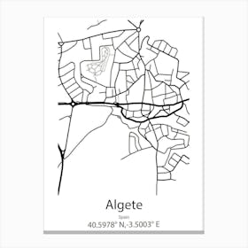 Algete,Spain Minimalist Map Canvas Print