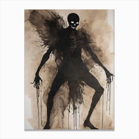 Dance With Death Skeleton Painting (70) Canvas Print