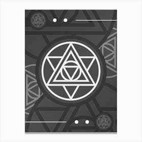 Geometric Glyph Abstract Array in White and Gray n.0031 Canvas Print