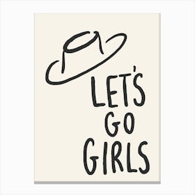 Let'S Go Girls black and cream cowboy hat Canvas Print