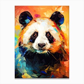 Panda Art In Cubistic Style 3 Canvas Print