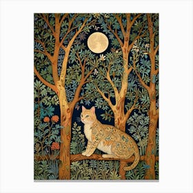 William Morris Cat In The Forest 13 Canvas Print