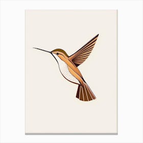 Buff Bellied Hummingbird Retro Minimal 1 Canvas Print