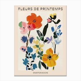 Spring Floral French Poster  Snapdragon 2 Canvas Print