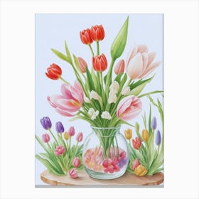 Tulips In Vase 1 Canvas Print