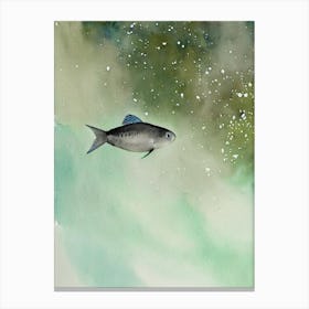 Barreleye Fish Storybook Watercolour Canvas Print