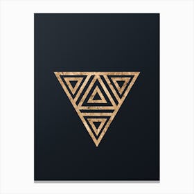Abstract Geometric Gold Glyph on Dark Teal n.0492 Canvas Print