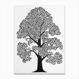 Sycamore Tree Simple Geometric Nature Stencil 1 1 Canvas Print