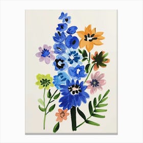 Painted Florals Delphinium 1 Canvas Print