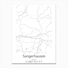 Sangerhausen,Germany Minimalist Map Leinwandbild