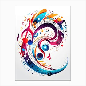 Abstract Music Notes Canvas Print