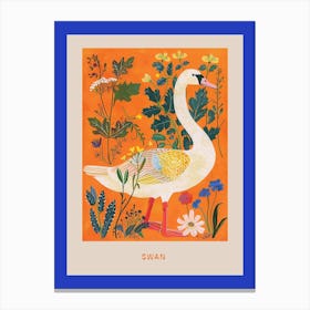 Spring Birds Poster Swan 4 Canvas Print