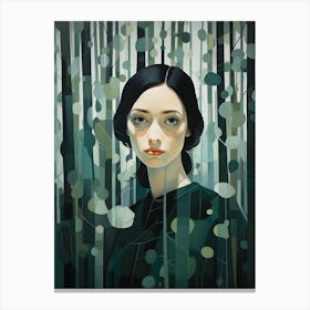 Woman and Trees in Winter 3 Canvas Print