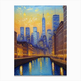 New York City At Dusk 2 Canvas Print