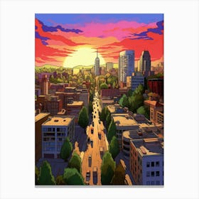 Bellevue Washington Pixel Art 8 Canvas Print