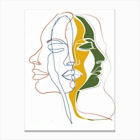 Simplicity Lines Woman Abstract Portraits 7 Canvas Print