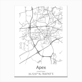 Apex,United States Minimalist Map Canvas Print