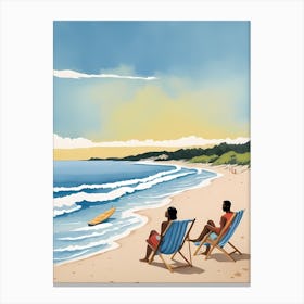 People On The Beach Painting (39) Canvas Print