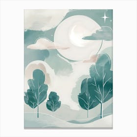 Moon And Trees Canvas Print Canvas Print