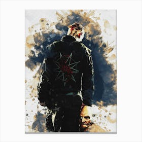 Smudge Of Portrait Corey Taylor And His Mask Canvas Print