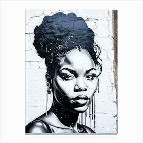 Graffiti Mural Of Beautiful Black Woman 19 Canvas Print