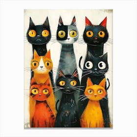 Cat Family 1 Canvas Print