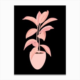 Pink Plant In A Pot Canvas Print
