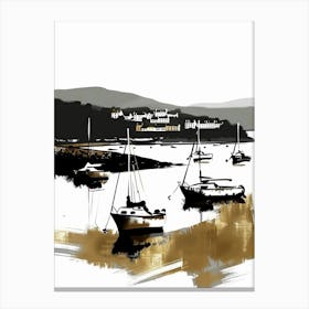 Sailboats In Harbour Canvas Print