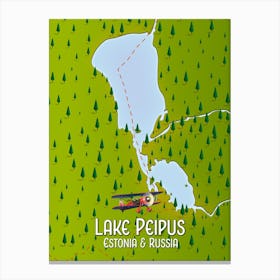 Lake Pepius Estonia & Russia Canvas Print