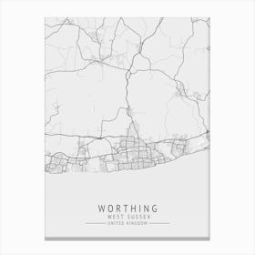 Worthing Map Lienzo