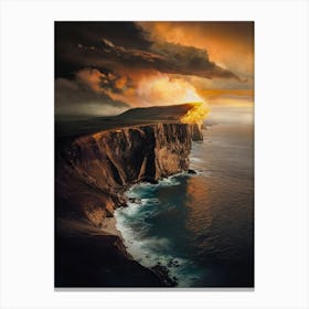 Sunset Over The Cliffs Canvas Print