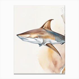 Grey Reef Shark 2 Watercolour Canvas Print