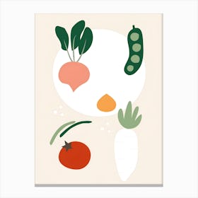 Vegetables In A Circle Canvas Print