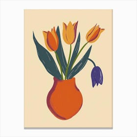 Tulips In A Vase 22 Canvas Print