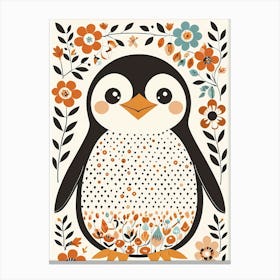 Floral Cute Baby Penguin Nursery (8) Canvas Print