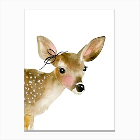 Fawn With Bow Canvas Print