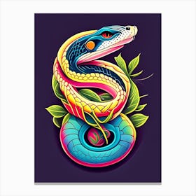 Trans Pecos Rat Snake Tattoo Style Canvas Print