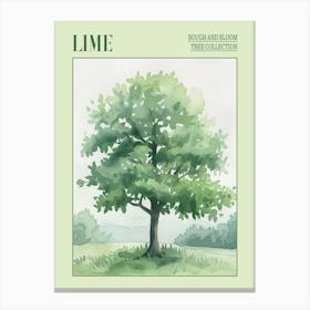 Lime Tree Atmospheric Watercolour Painting 1 Poster Canvas Print