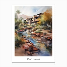 Scottsdale Watercolor 4travel Poster Canvas Print