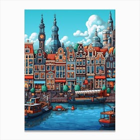 Amsterdam Pixel Art 3 Canvas Print