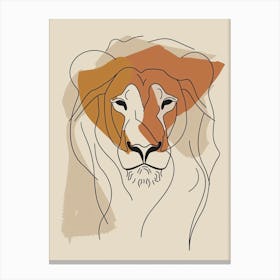 Lion Head Boho, Line Art Canvas Print