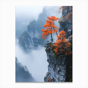 Tree In The Fog Canvas Print