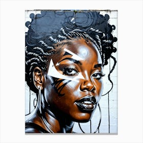 Graffiti Mural Of Beautiful Black Woman 313 Canvas Print