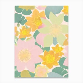 Lotus Pastel Floral 2 Flower Canvas Print