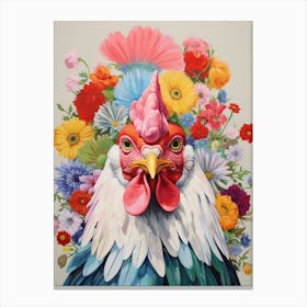 Bird With A Flower Crown Chicken 1 Canvas Print