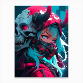 Anime Girl With Horns 2 Canvas Print